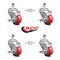 Service Caster 3 Inch Red Polyurethane Swivel 1/2 Inch Threaded Stem Caster Set with Brake SCC SCC-TS20S314-PPUB-RED-TLB-121315-4 - alternate 2